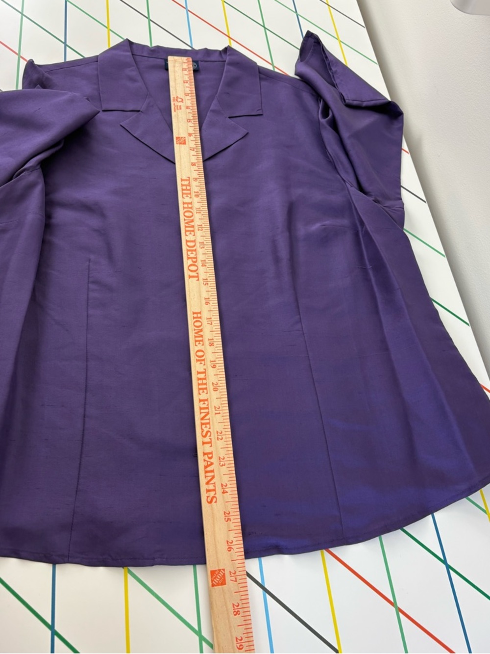 Vintage Venezia Purple Silk Button-Up Blouse size 16 Like New Y2K Plus Size - Picture 7 of 7